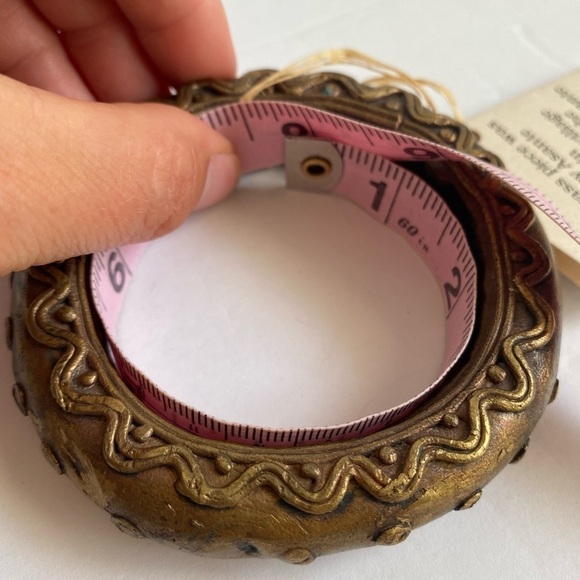 African Brass Bangle Bracelet Artisan Handmade Asante Ghana Tribal Currency - Picture 8 of 8